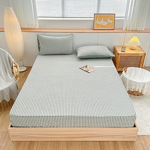 FCLDESHOP Washed Cotton Mattress Pad Cover