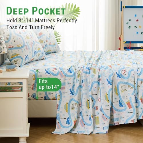 Gogreen Kids Bed Sheet Set Full Size 4PCS Microfiber 1