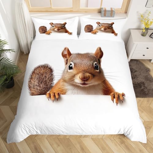 Erosebridal Squirrel Duvet Cover Set for Kids Boys Teens
