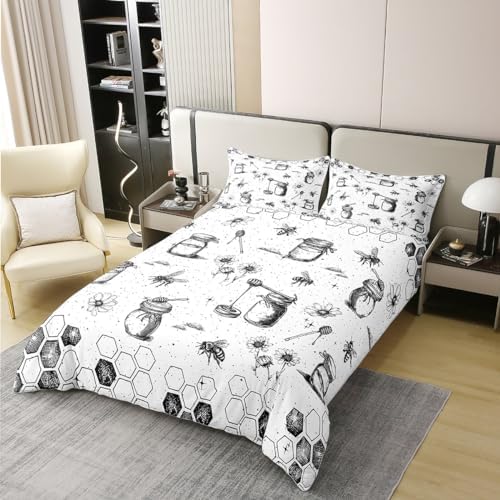 Feelyou Honeycomb Duvet Cover Set for Kids Full Size