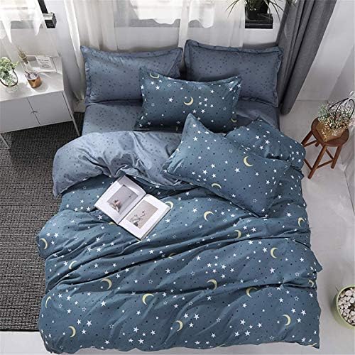 Feelyou Stars Duvet Cover Set - Twin Size Reversible Zipper Closure