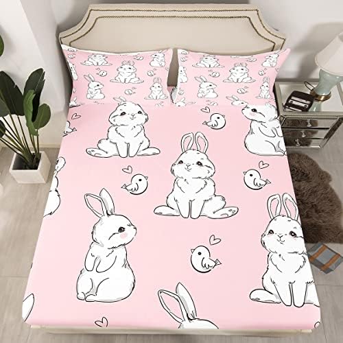 Feelyou Kids Rabbit Bedding Set Twin Size 2Pcs