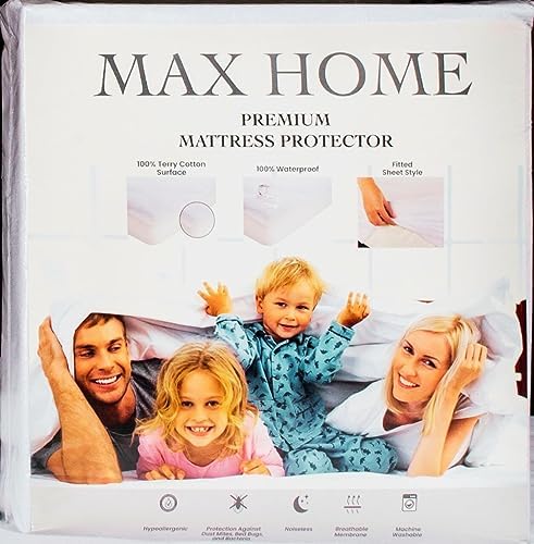 MAX HOME Premium Waterproof Mattress Protector Twin Size