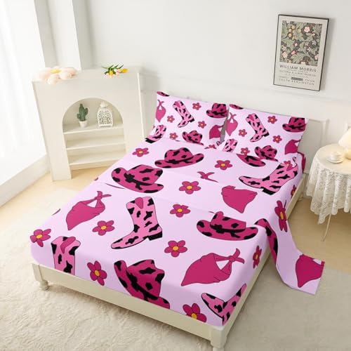 QOOMO Hat Boots Kids Sheet Set Twin Size