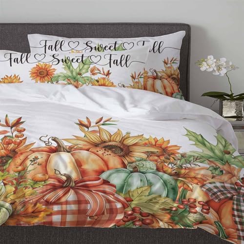 Boanket 3-Piece Queen Bedding Set with Fall Pumpkins Design