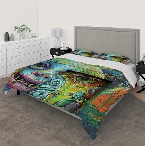 HOBBOY Kids Duvet Cover Set Psychedelic Graffiti