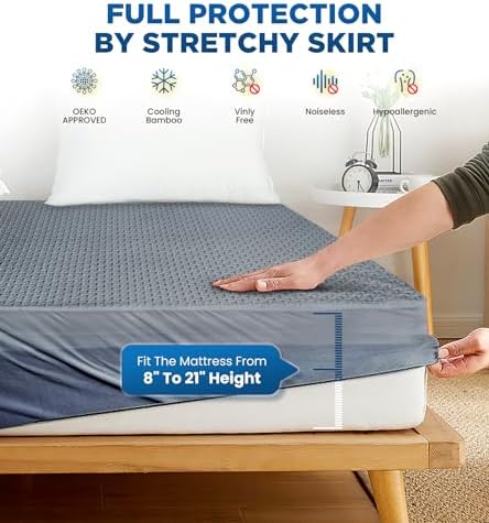 BOSANE Twin XL Waterproof Mattress Protector with Cooling 3D Air Fabric