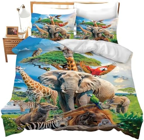 Exroozy Funny Animals Duvet Cover Set 3 Pieces
