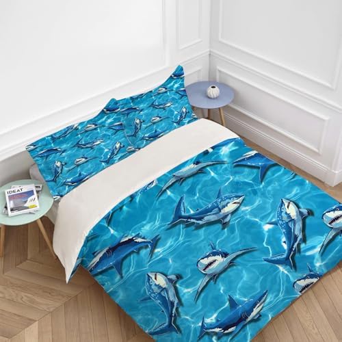 xiilo Ocean Theme Comforter Set with Pillowcases