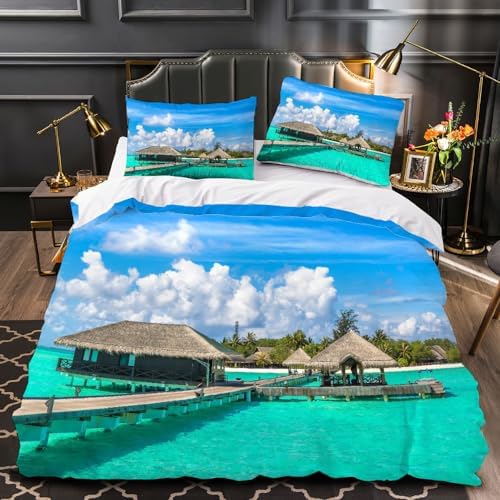 3D Print Duvet Cover Set with Zipper for California King