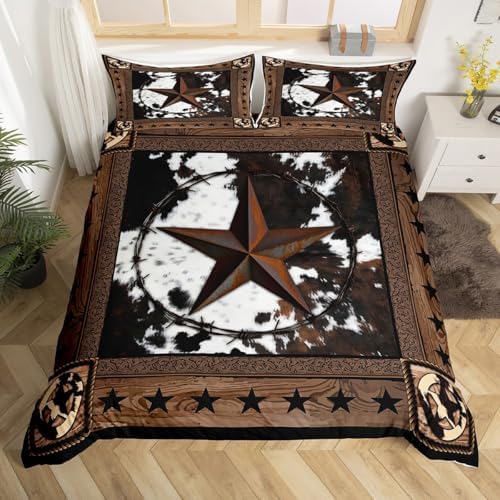 Homewish Abstract Cow Fur Print King Duvet Cover Set 1
