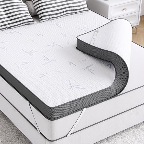 LIKIMIO 3 Inch Mattress Topper with Cooling Gel and Memory Foam