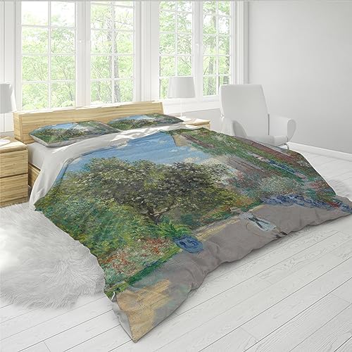 Claude Monet Floral Duvet Cover Set 3PC California King