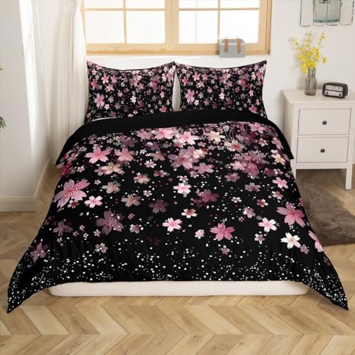 Feelyou Cherry Blossoms Duvet Cover Set King Size