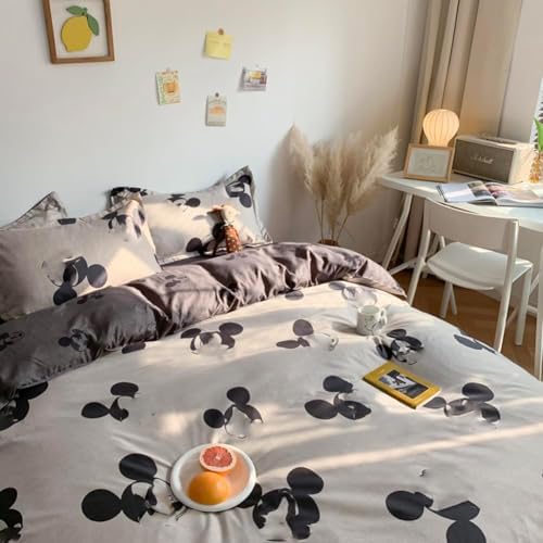 HOLY HOME Kids Duvet Cover Set 4 Piece Queen Grey