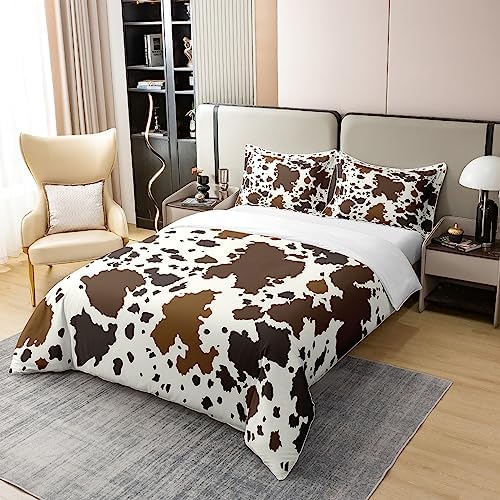 Jejeloiu Cow Print Kids Duvet Cover Set