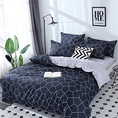 Feelyou Twin Duvet Cover Set Navy Blue with Zipper 1