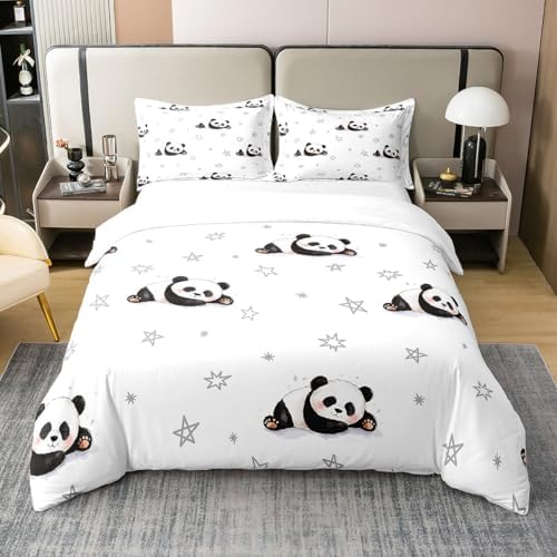 Jejeloiu Panda Duvet Cover Set 100 Cotton Kids