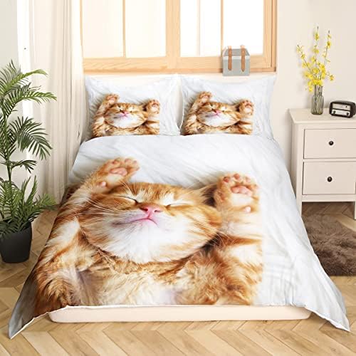 Feelyou 3D Cat Print Duvet Cover Set for Kids 1