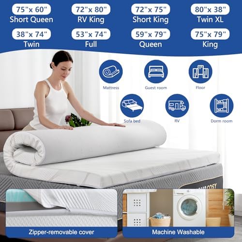 WEUP Extra Firm Mattress Topper Twin 3 Inch Cooling Gel Ice Silk Cover