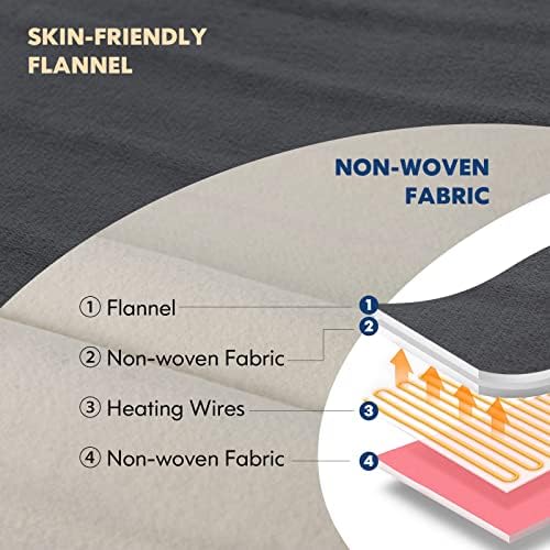 PETSITE Heated Mattress Pad - Twin Size 5 Heat Settings 8H Timer
