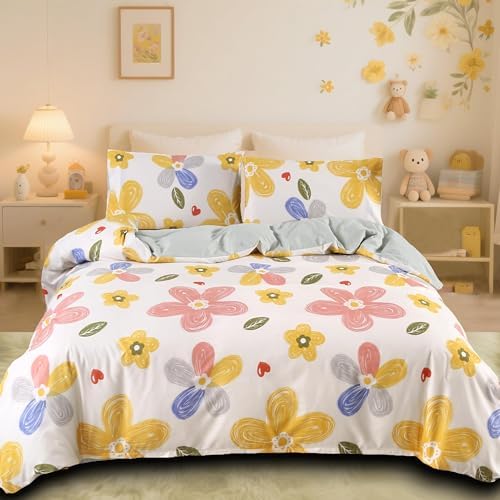 MAG 3PCS Floral Duvet Cover Set for Kids