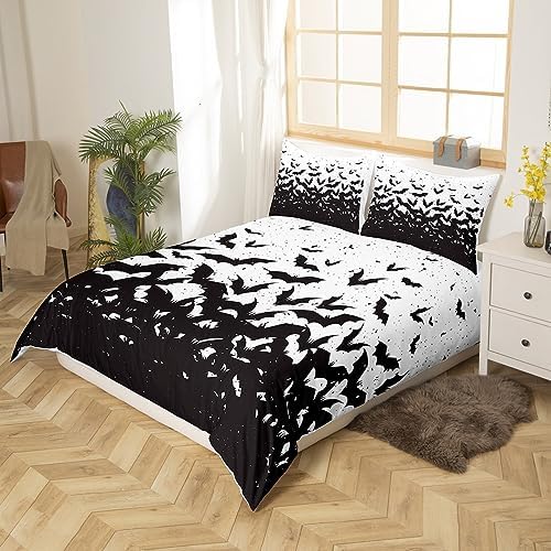 Homewish Black Bats Duvet Cover Set King Size 1