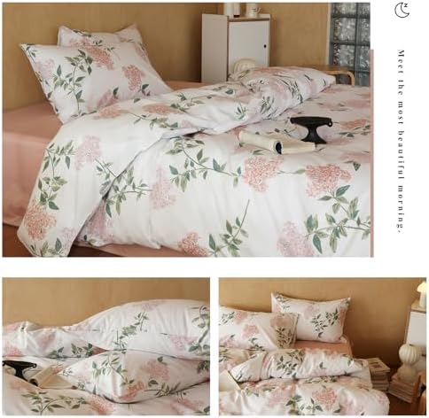 MKXI 100 Cotton Duvet Cover Full Pink Lilac Floral