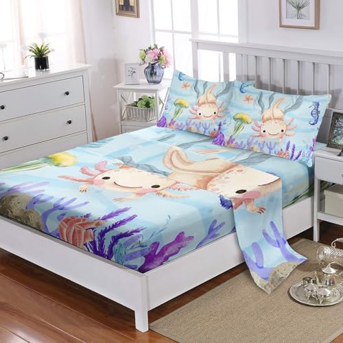 Kawaii Axolotl Ocean Animal Sheet Set 4Pcs