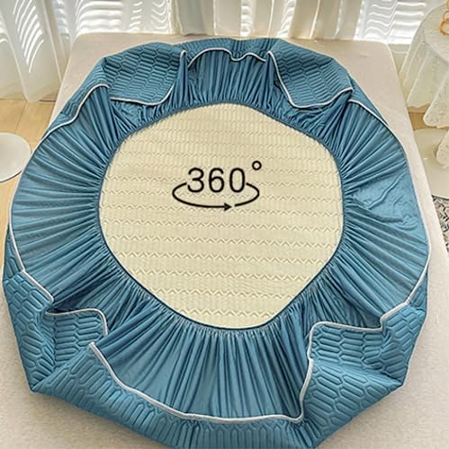 FCLDESHOP Thick Cool Latex Mattress Pad 120x200cm 2pcs
