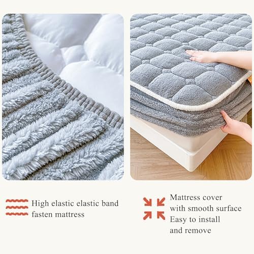 LDLCYCN Warm Queen King Full Mattress Cover with Elastic Band and Pillowcase