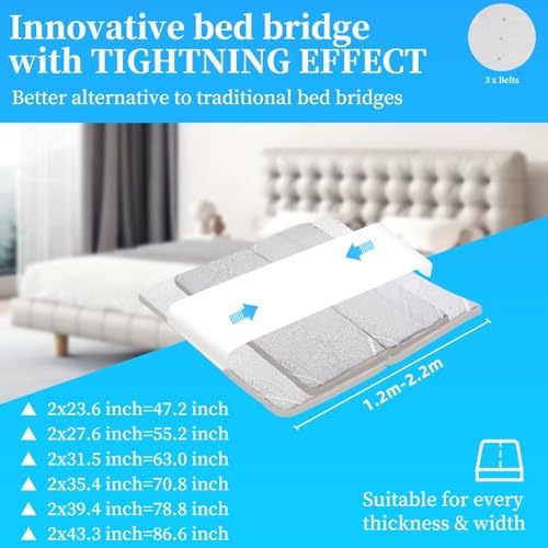 EASYMALL Bed Bridge Split King Gap Filler