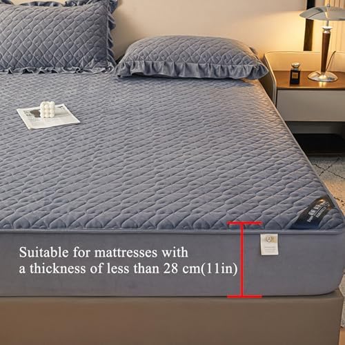 LDLCYCN Velvet Mattress Protector Queen Size