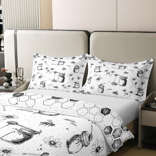 Feelyou Honeycomb Duvet Cover Set for Kids Full Size