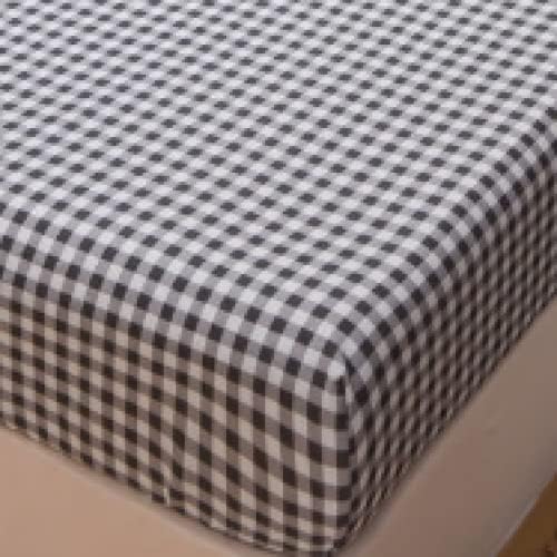 FCLDESHOP 3pcs Cotton Checkered Mattress Pad Cover