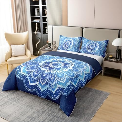 Feelyou Mandala Duvet Cover Set 3D Boho Pattern Queen Size