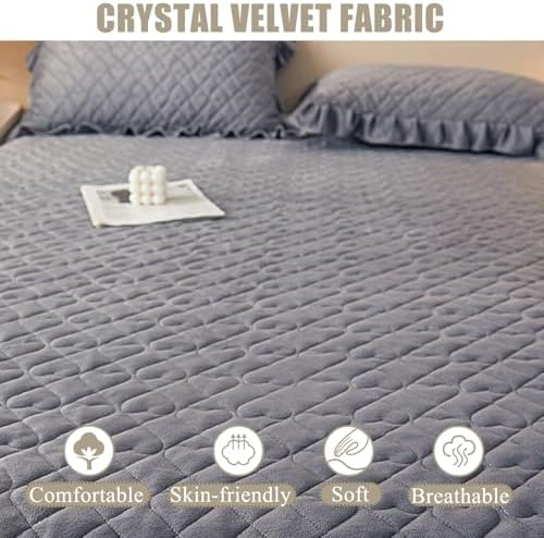 LDLCYCN Velvet Mattress Protector Queen Size
