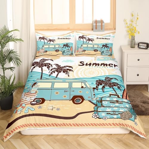 Manfei Summer Hawaii Duvet Cover Set King Size