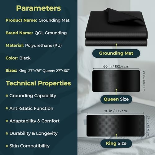 QOL Grounding Mat Queen Size 27x60 for Health and Balance