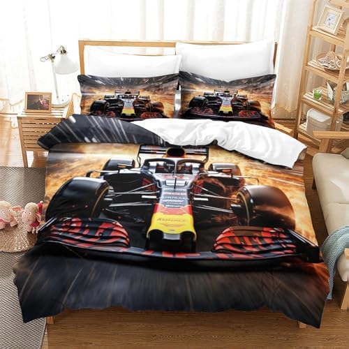 BUKISA Formula-One Racing Bedding Set with Zipper Closure