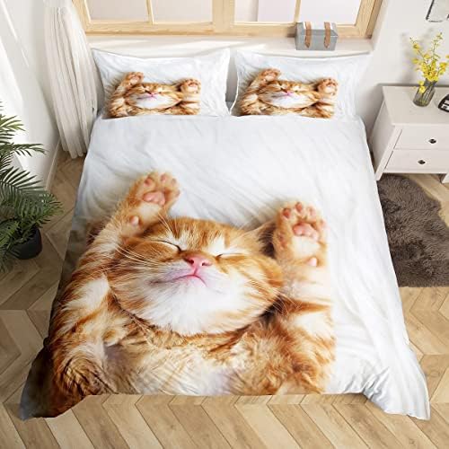 Feelyou 3D Cat Print Duvet Cover Set for Kids 1