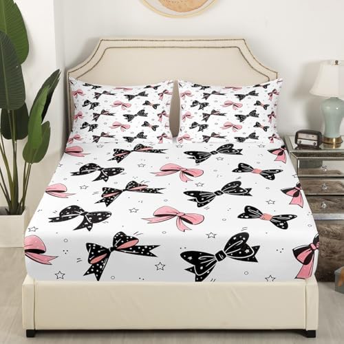 Feelyou Bowknot Bed Sheet Set Twin Size for Girls