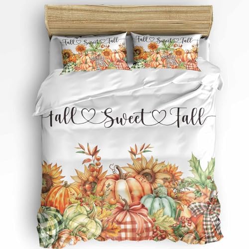 Boanket 3-Piece Queen Bedding Set with Fall Pumpkins Design