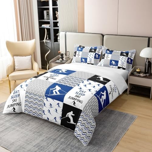 Feelyou Cotton Duvet Cover Twin Size Ski Jumping Themed