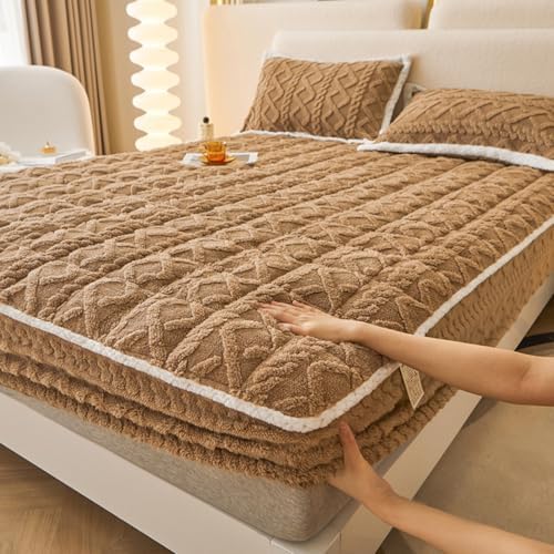 LDLCYCN Velvet Mattress Cover with 360 Elastic Band