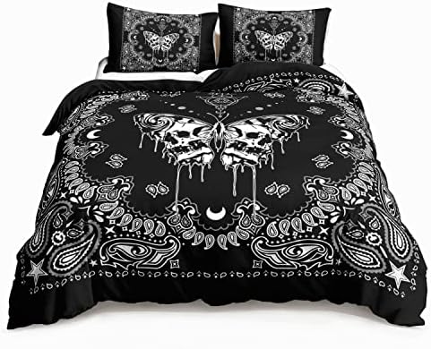 HOSIMA Grey Butterfly Duvet Cover Set for Girls