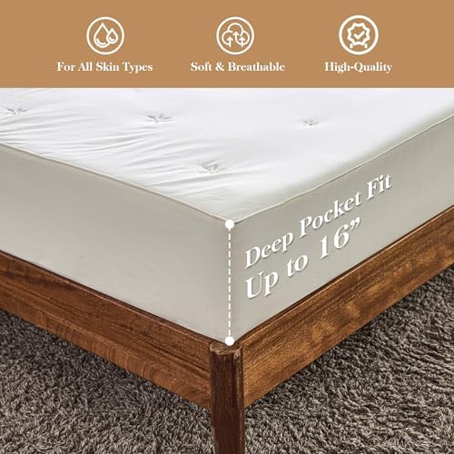 SimpleOpulence Mattress Pad Protector 100 Cotton Quilted Breathable