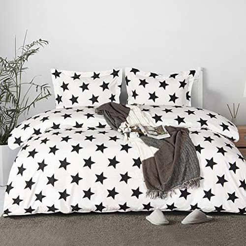 NTBAY 2 Piece Brushed Microfiber Star Duvet Cover Set for Kids