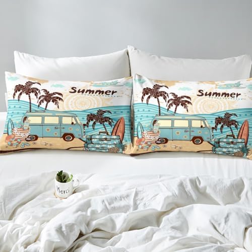 Manfei Summer Hawaii Duvet Cover Set King Size
