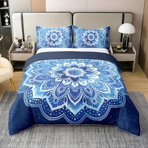 Feelyou Mandala Duvet Cover Set 3D Boho Pattern Queen Size
